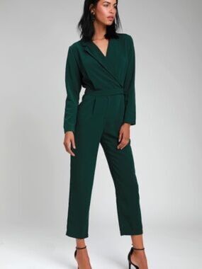 💚Chic Emerald Green Longsleeve Jumpsuit